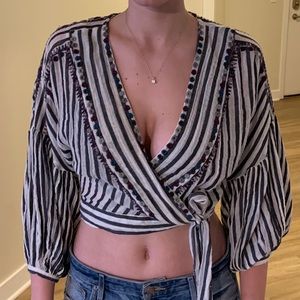 Free People plunge top with side tie